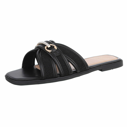 Damen Flache Sandalen - black Gr. 38