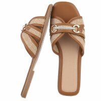 Damen Flache Sandalen - camel
