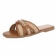 Damen Flache Sandalen - camel Gr. 41