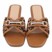 Damen Flache Sandalen - leopard