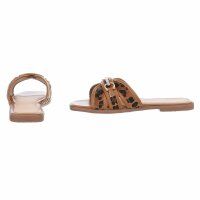Damen Flache Sandalen - leopard