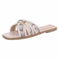 Damen Flache Sandalen - snake