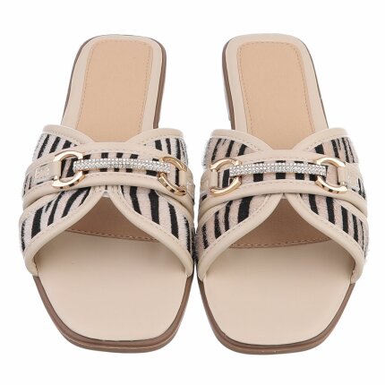 Damen Flache Sandalen - zebra