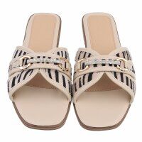 Damen Flache Sandalen - zebra
