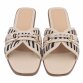 Damen Flache Sandalen - zebra