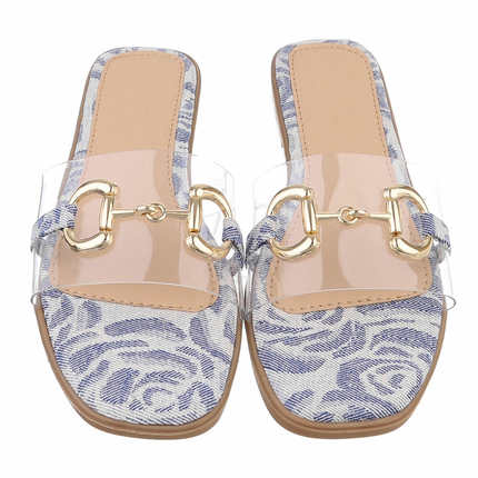 Damen Flache Sandalen - blue