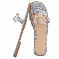 Damen Flache Sandalen - blue