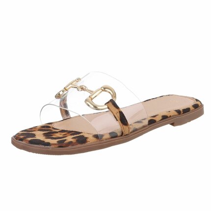 Damen Flache Sandalen - leopard Gr. 41