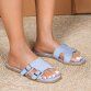 Damen Flache Sandalen - blue