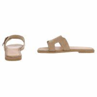 Damen Flache Sandalen - khaki
