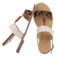 Damen Flache Sandalen - camelleopard