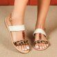 Damen Flache Sandalen - camelleopard
