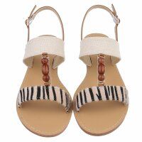 Damen Flache Sandalen - zebra