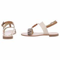 Damen Flache Sandalen - zebra