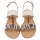 Damen Flache Sandalen - zebra