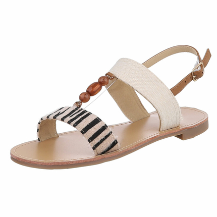 Damen Flache Sandalen - zebra Gr. 41