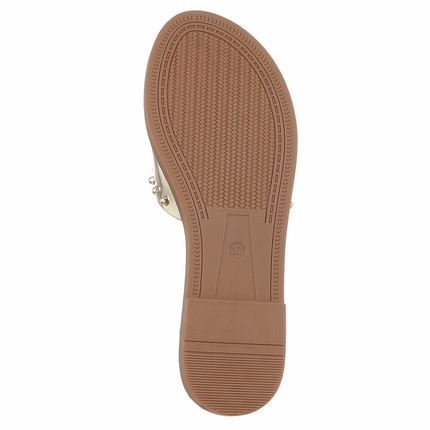 Damen Flache Sandalen - gold
