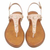 Damen Flache Sandalen - beige
