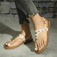 Damen Flache Sandalen - beige