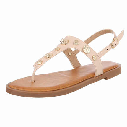 Damen Flache Sandalen - beige - 12 Paar