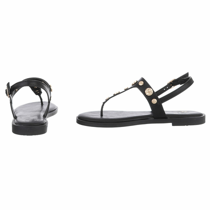Damen Flache Sandalen - black