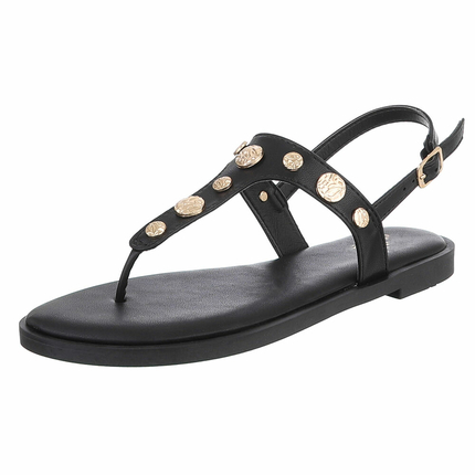 Damen Flache Sandalen - black Gr. 39