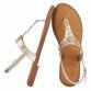 Damen Flache Sandalen - gold