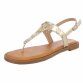 Damen Flache Sandalen - gold Gr. 41