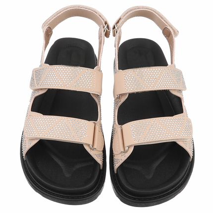 Damen Keilsandaletten - beige