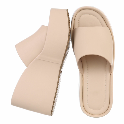Damen Keilsandaletten - beige