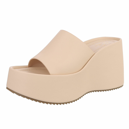 Damen Keilsandaletten - beige Gr. 37