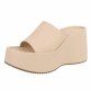 Damen Keilsandaletten - beige Gr. 37