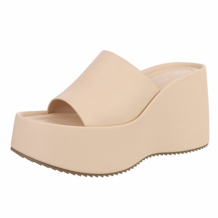 Damen Keilsandaletten - beige Gr. 40