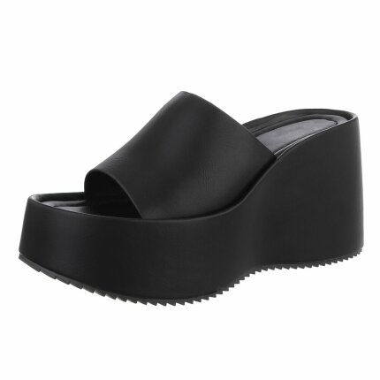 Damen Keilsandaletten - black Gr. 38
