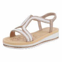 Damen Keilsandaletten - beige