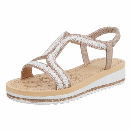 Damen Keilsandaletten - beige Gr. 41
