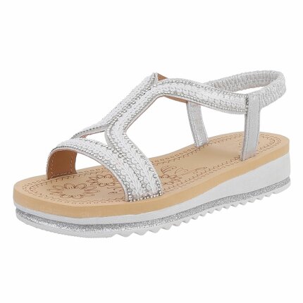 Damen Keilsandaletten - silver - 12 Paar