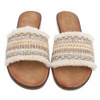 Damen Flache Sandalen - beige