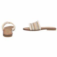Damen Flache Sandalen - beige