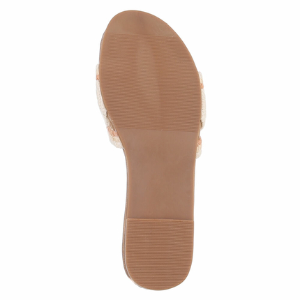 Damen Flache Sandalen - beige