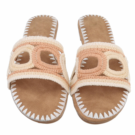Damen Flache Sandalen - beige