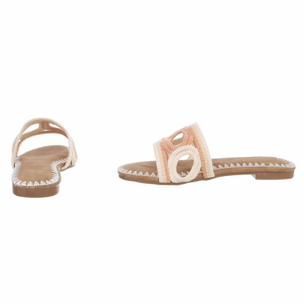 Damen Flache Sandalen - beige