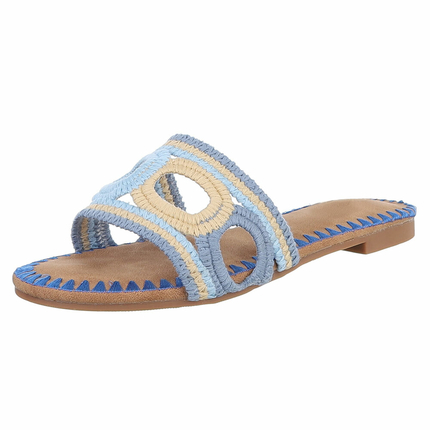 Damen Flache Sandalen - blue Gr. 40