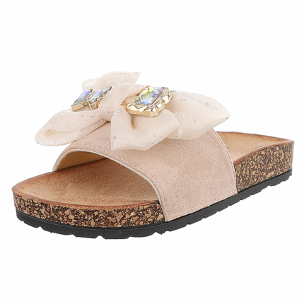 Damen Pantoletten - beige Gr. 39