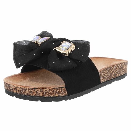 Damen Pantoletten - black - 12 Paar