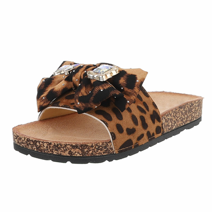 Damen Pantoletten - leopard Gr. 37