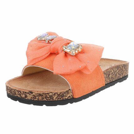 Damen Pantoletten - orange - 12 Paar