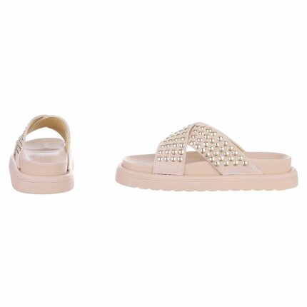 Damen Pantoletten - beige