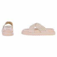 Damen Pantoletten - beige