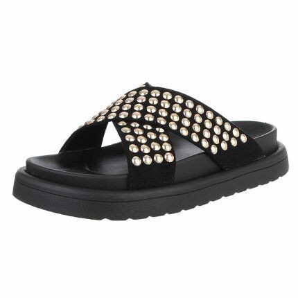 Damen Pantoletten - black - 12 Paar